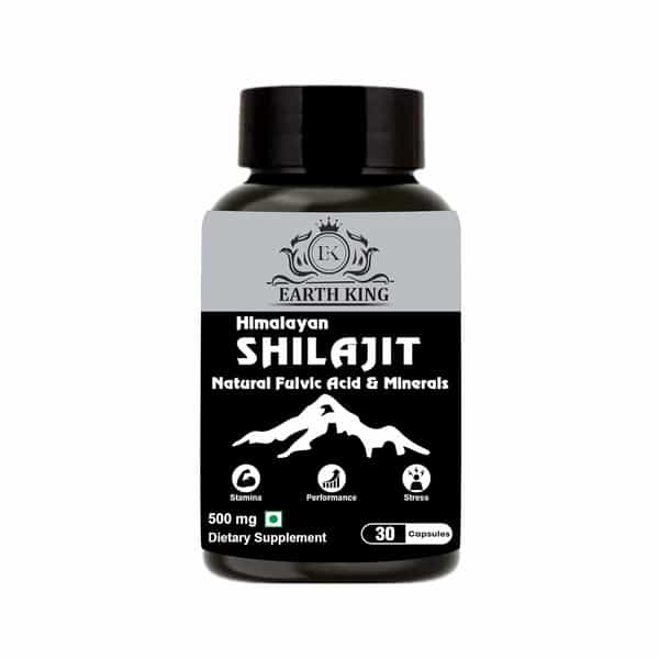 Earth King Himalayan Shilajit Capsule | Long Time, Performance Booster & Stamina - 500Mg 30 Capsules