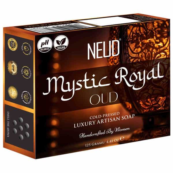 Neud Mystic Royal Oud Luxury Artisan Handmade Soaps Bar Skin Lightening & Collagen Boost - 125Gm