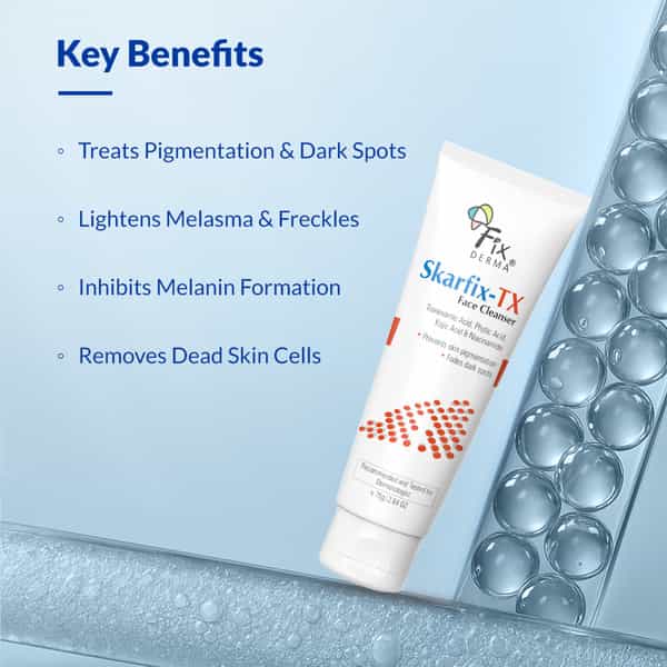 Fixderma Skarfix-Tx Face Cleanser With Tranexamic Acid | Kojic Acid & Niacinamide Face Wash 75 Gm