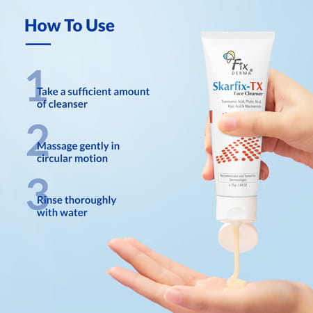 Fixderma Skarfix-Tx Face Cleanser With Tranexamic Acid, Kojic Acid & Niacinamide Face Wash 75 Gm