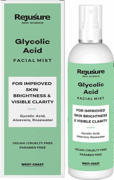 Rejusure Glycolic Acid Face Mist Toner For Improved Skin Brightness & Visible Clarity - 100 Ml