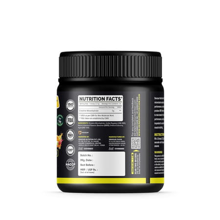 Denzour Nutrition Pure Micronised Creatine Monohydrate Powder | 3g Per Serve (122g | Fruit Punch)