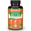 Nutrabud Vitamin D3+K2 Mk7 | Plant Based | 120 Veg Tablets