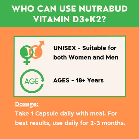 Nutrabud Vitamin D3+K2 Mk7 | Plant Based | 120 Veg Tablets