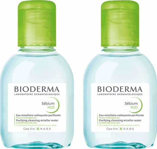 Bioderma Sebium H2o Micellar Cleanser And Makeup Remover Combination To Oily Skin 100 Ml Pack Of 2