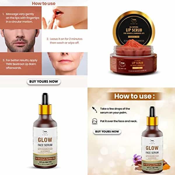 Tnw The Natural Wash Skin & Lip Care Combo With Glow Face Serum & Lip Scrub