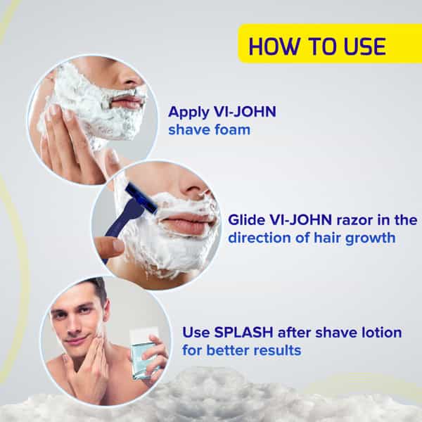 Vi-John Classic Menthol Sensitive Skin 5 Way Action Shaving Foam With Vitamin E (200Gm Each, 2 Pack)