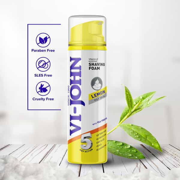 Vi-John Classic Menthol Sensitive Skin 5 Way Action Shaving Foam With Vitamin E (200Gm Each, 2 Pack)