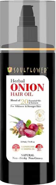 Soulflower Herbal Onion Hair Growth & Hair Fall Control Oil 220Ml