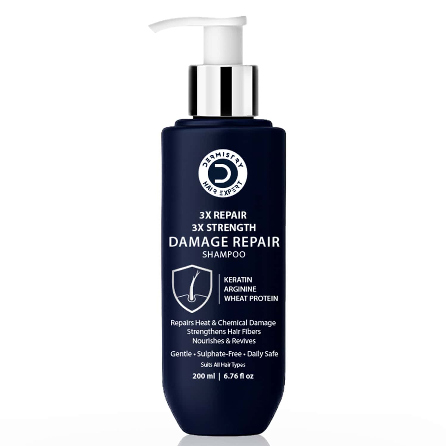 Dermistry Damage Control & Breakage Repair Sulphate Free Keratin Protein Shampoo - 200ml