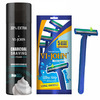 Vi-John Charcoal Shaving Foam 300Ml & Master Stroke Razor Set Of 5 Shaving Razor For Men