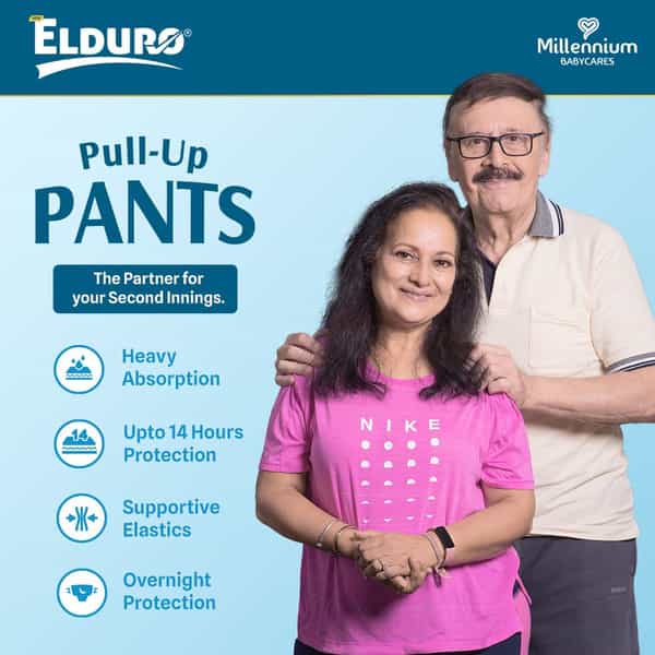 Elduro Premium Range Unisex Adult Pullup Pant Diaper ( Pack Of 1 | Medium | 10 Diaper) (Pack Of 1)