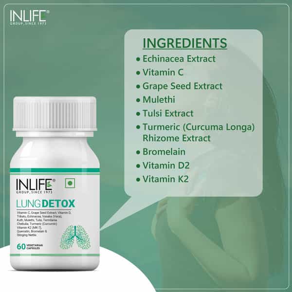 Inlife Lung Detox Supplement With Stinging Nettle Supports Healthy Lungs - 60 Vegetarian Capsules