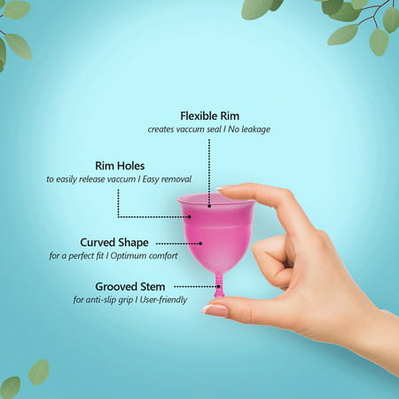 Floren Menstrual Reusable Cup Small Size For Women. Fda Approved Up To 10 Years Of Durability.