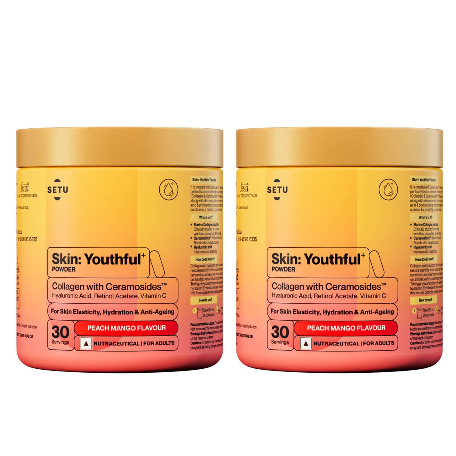 Setu Skin Youthful Marine Collagen Powder Supplements For Men And Women 420 Gram