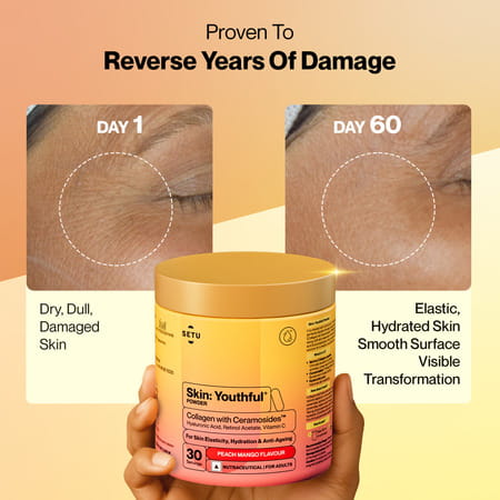 Setu Skin Youthful Marine Collagen Powder Supplements For Men And Women 420 Gram