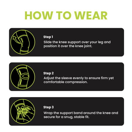 Actifit Knee Support With Adjustable Band | Compression Brace For Pain Relief | Sports & Gym - M
