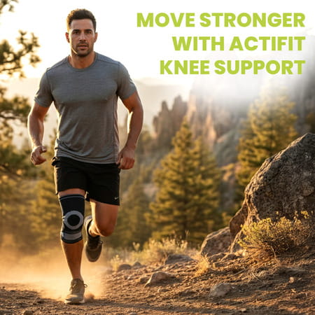 Actifit Knee Support With Adjustable Band | Compression Brace For Pain Relief | Sports & Gym - M
