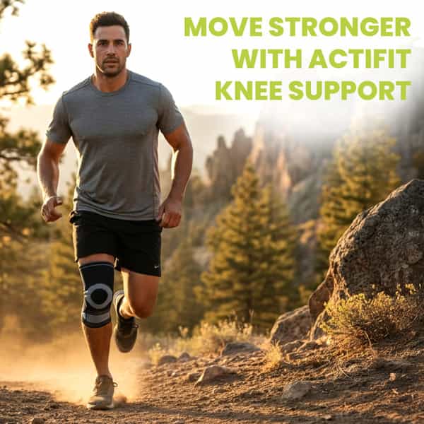 Actifit Knee Support With Adjustable Band | Compression Brace For Pain Relief | Sports & Gym - M