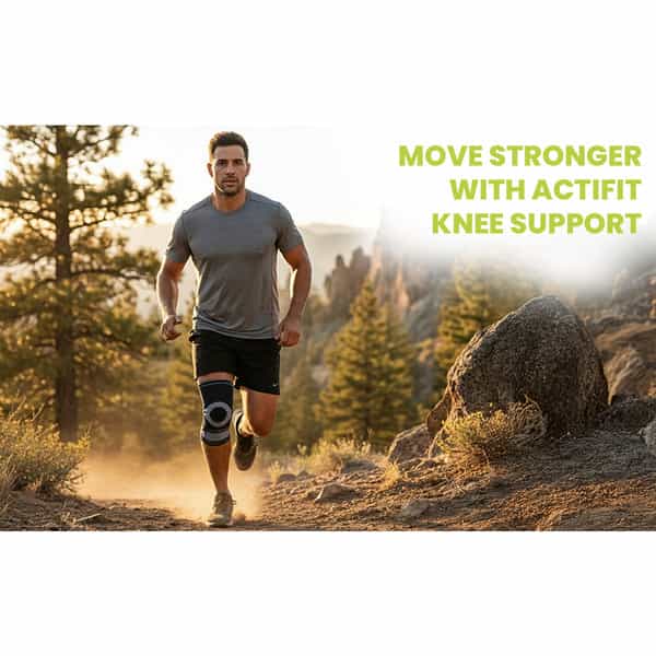 Actifit Knee Support With Adjustable Band | Compression Brace For Pain Relief | Sports & Gym - M