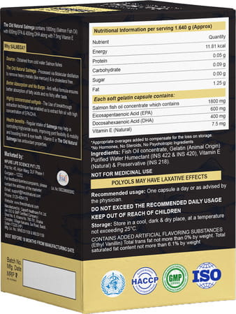 The Old Natural Salmega Triple Strength Salmon Omega-3 Fish Oil Tablets 1800mg - 30 Softgels