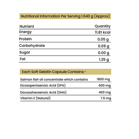 The Old Natural Salmega Triple Strength Salmon Omega-3 Fish Oil Tablets 1800mg - 30 Softgels