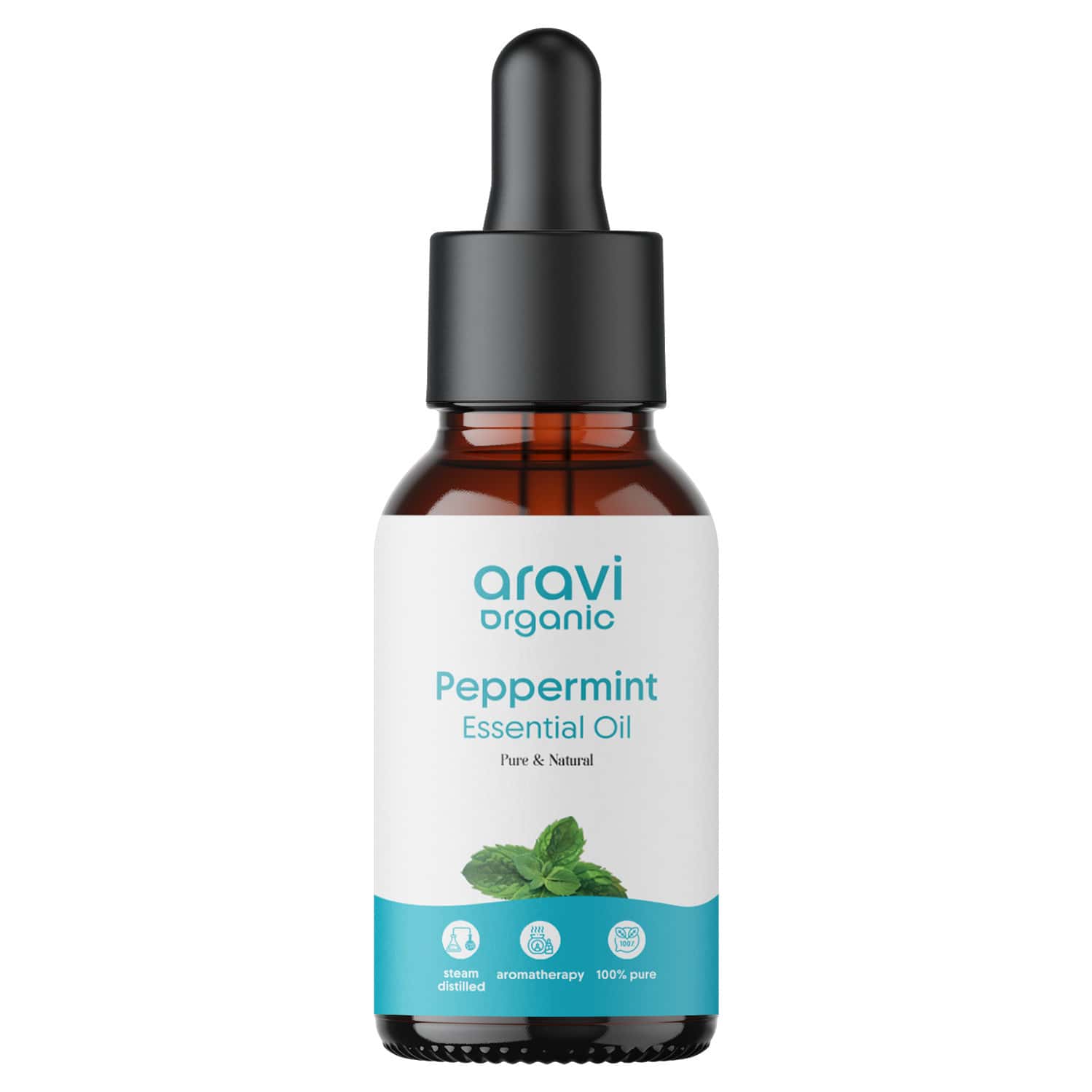 Aravi Organic Peppermint Essential Oil - Refreshes & Energizes | Promotes Healthy Scalp & Hair 15ml