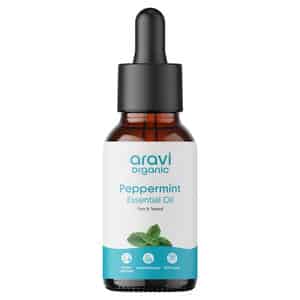 Aravi Organic Peppermint Essential Oil - Refreshes & Energizes | Promotes Healthy Scalp & Hair 15ml