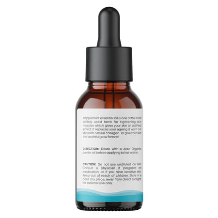 Aravi Organic Peppermint Essential Oil - Refreshes & Energizes | Promotes Healthy Scalp & Hair 15ml