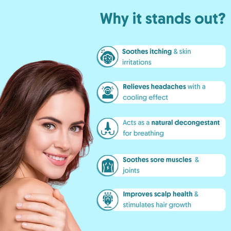 Aravi Organic Peppermint Essential Oil - Refreshes & Energizes | Promotes Healthy Scalp & Hair 15ml