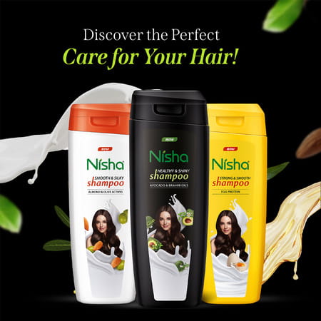 Nisha Healthy & Shiny Shampoo 340ml | Avocado & Brahmi Shampoo For Strong Beautiful Hair