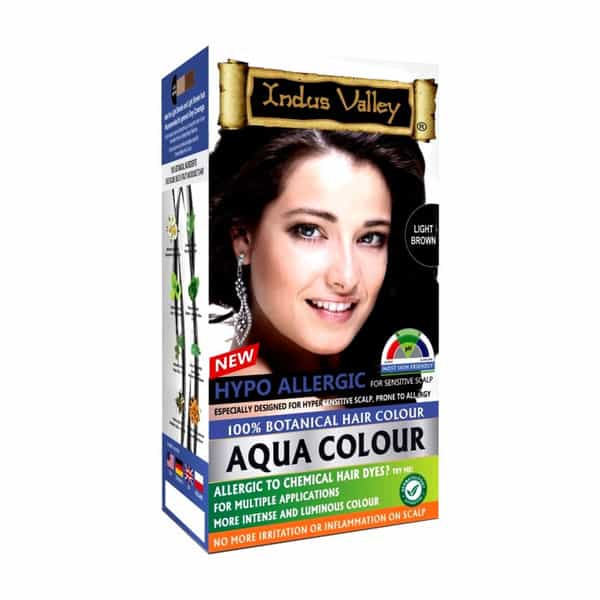 Indus Valley Hypo Allergic Aqua Hair Colour-Light Brown