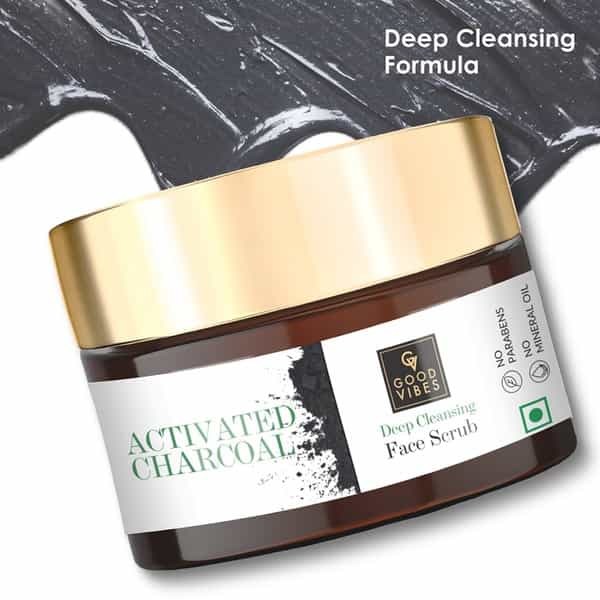 Good Vibes Deep Cleansing Face Scrub - Activated Charcoal - 50 Gm