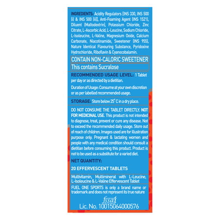 Muscleblaze Fuel One Sports Hydr8 (Lemon | 20 Effervescent Tablets)