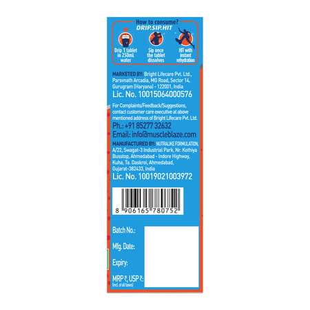 Muscleblaze Fuel One Sports Hydr8 (Lemon | 20 Effervescent Tablets)