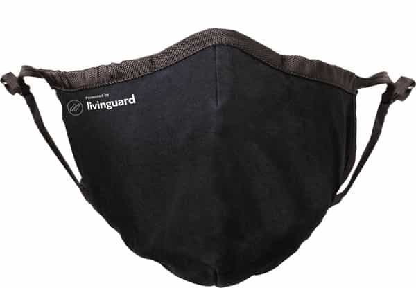 Livinguard Pro Mask 3 Layers >95% Filtration Washable & Reusable Cotton Face Mask L - Black