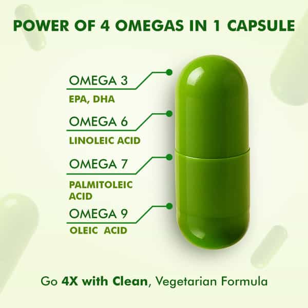 Dr. Morepen Veg Omega 3 6 7 9 Capsules 500Mg For Healthy Heart | Brain | Joints|60 Capsules | 2 Pack