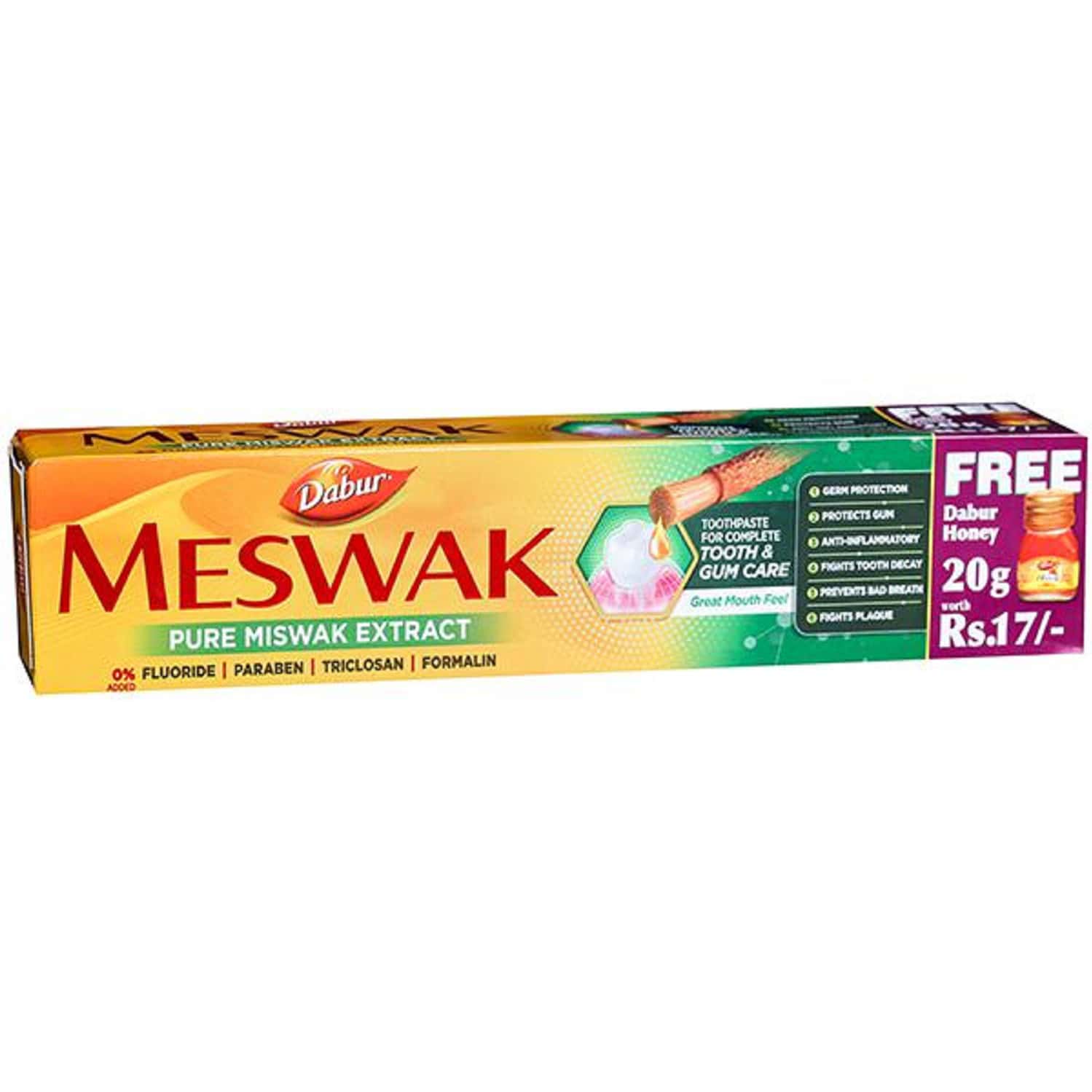 Buy DABUR MESWAK PURE MISWAK EXTRACT TOOTHPASTE 200G (WITH FREE DABUR