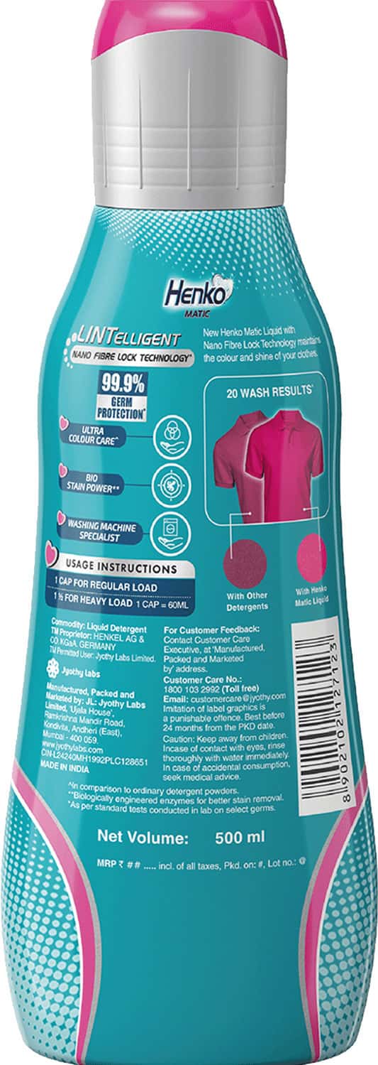 Buy HENKO MATIC LIQUID DETERGENT FRONT LOAD 500ML Online & Get Upto 60