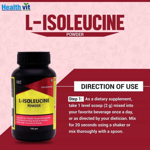 Healthvit Fitness L - Isoleucine Powder - Unflavoured -100Gm