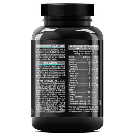 Muscleblaze Omega 3 Fish Oil (30 Capsules) | Trustified Certified For Accuracy & Purity
