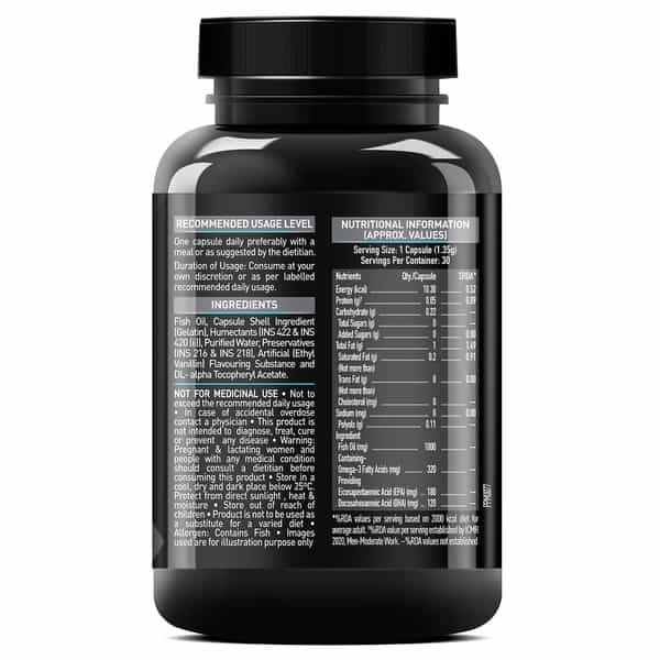 Muscleblaze Omega 3 Fish Oil (30 Capsules) | Trustified Certified For Accuracy & Purity
