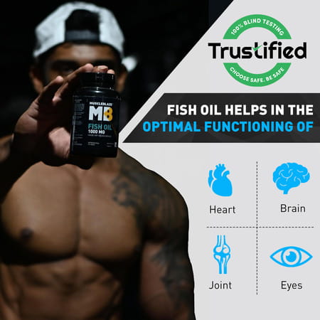 Muscleblaze Omega 3 Fish Oil (30 Capsules) | Trustified Certified For Accuracy & Purity