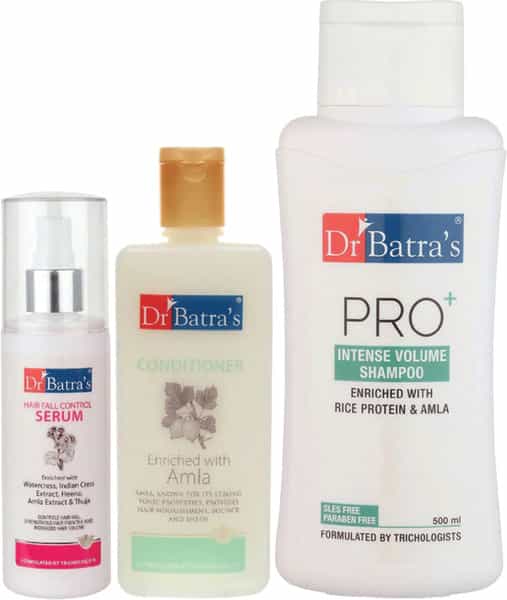 Dr Batra's Hair Fall Control Serum Conditioner And Pro+ Intense Volume Shampoo (825Ml)