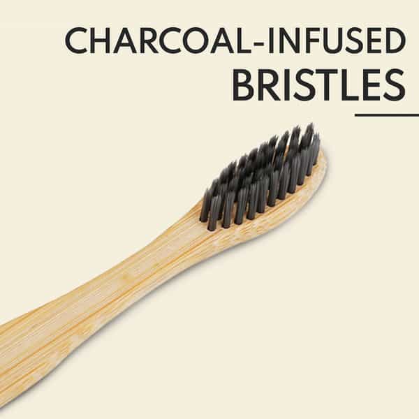 Imvelo Bamboo Toothbrush With Charcoal Activated Soft Bristles (Adult- Pack Of 4)