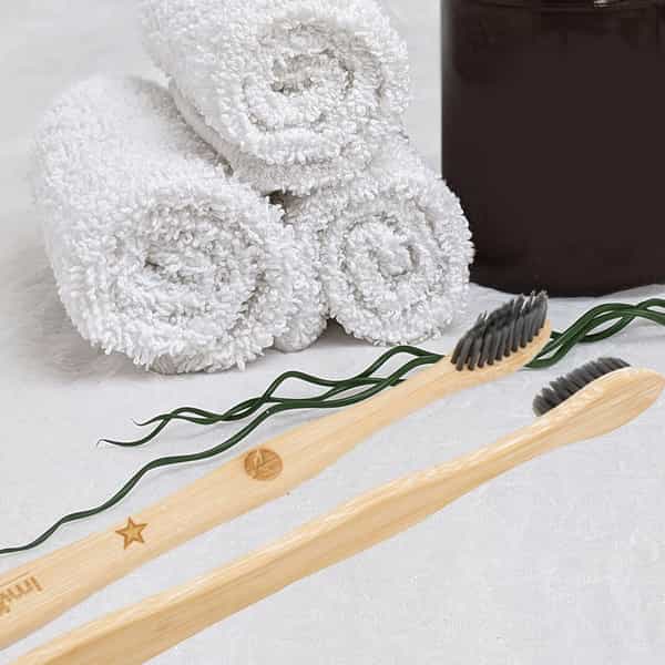 Imvelo Bamboo Toothbrush With Charcoal Activated Soft Bristles (Adult- Pack Of 4)