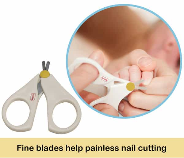 Luvlap Baby Grooming Scissors & Nail Clipper Set/Kit Manicure Set 4Pcs White 0M+