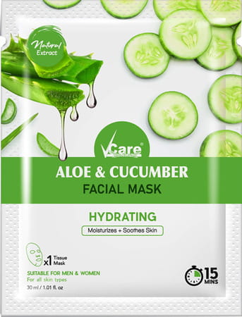 Vcare Aloe & Cucumber Face Mask - 1 Unit