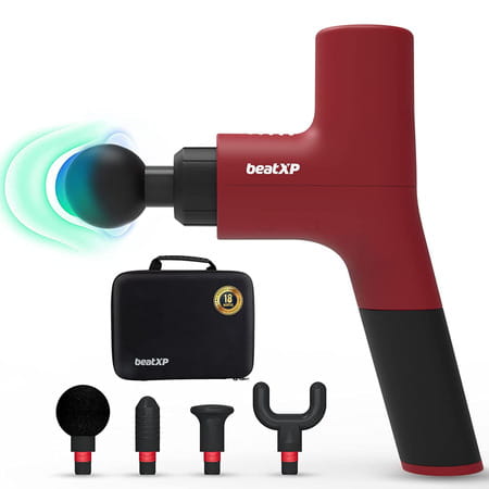 Beatxp Bolt Prime Tissue Massage Gun Percussion Muscle Massager For Full Body Pain Relief (Red)