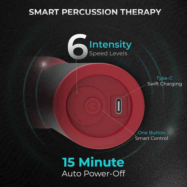 Beatxp Bolt Prime Tissue Massage Gun Percussion Muscle Massager For Full Body Pain Relief (Red)